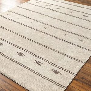 SURYA Becki Owens x Rivi Moroccan Area Rug, 7'10" x 10', Light Grey