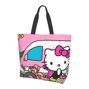 ndzhzeo anime tote bag for women and girls cute shopping bag kawaii shoulder bag fashion handbags gym bag purses
