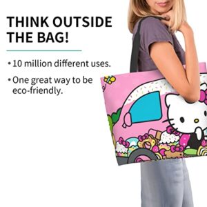 NDZHZEO Anime Tote Bag for Women and Girls Cute Shopping Bag Kawaii Shoulder Bag Fashion Handbags Gym Bag Purses