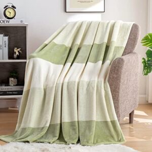 homlike moment throw blanket for couch sage green, soft cozy fleece lightweight blankets, warm plush fuzzy flannel throws for sofa/bed, 50×60 inches