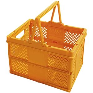 yardwe multi-functional storage basket home use sundries clothes storage box portable plastic basket (orange)