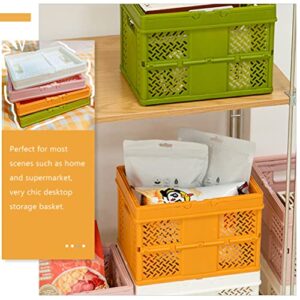 Yardwe Multi-Functional Storage Basket Home Use Sundries Clothes Storage Box Portable Plastic Basket (Orange)