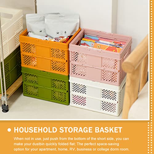 Yardwe Multi-Functional Storage Basket Home Use Sundries Clothes Storage Box Portable Plastic Basket (Orange)