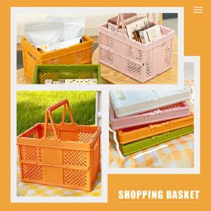 Yardwe Multi-Functional Storage Basket Home Use Sundries Clothes Storage Box Portable Plastic Basket (Orange)