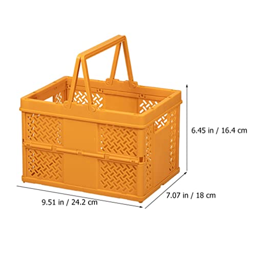 Yardwe Multi-Functional Storage Basket Home Use Sundries Clothes Storage Box Portable Plastic Basket (Orange)