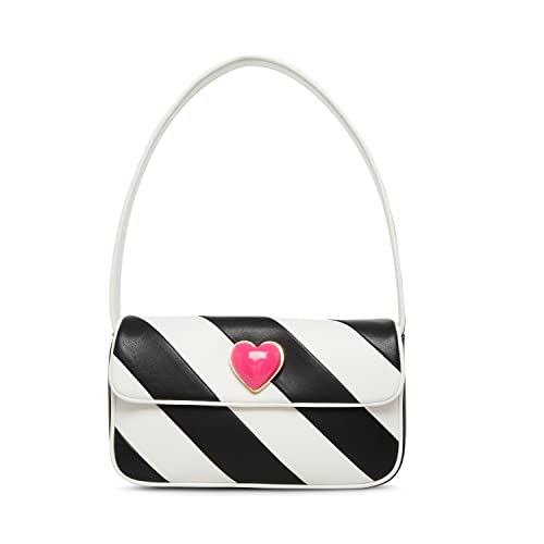 Betsey Johnson Want Candy Hearts Shoulder Bag, Black/White