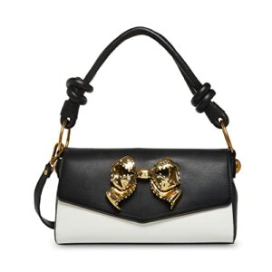 betsey johnson little bow chic shoulder bag, black/white