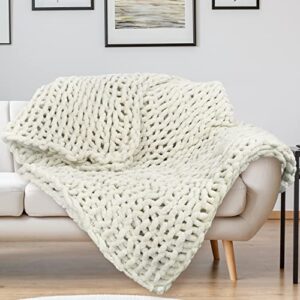 Catalonia Chunky Knit Blanket, Super Soft Plush Crochet Chenille Blanket, Knitted Yarn Blanket for Couch Bed Home Decor, Comfort Caring Gift, 50x60 inches