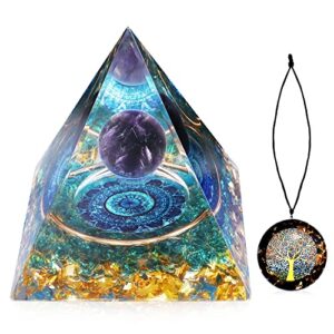 zurligi orgone pyramid postive energy, amethyst chakra orgone pyramid, orgonite pyramid for success, energy generator healing crystal pyramid