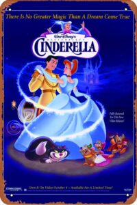 cinderella movie (1995) poster vintage metal tin sign retro style wall plaque decoration metal sign 8×12 inch