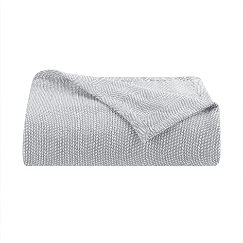 Aston & Arden Chenille Throw Blanket - 100% Ringspun Cotton All Season, Luxury Hotel Quality, Soft on Skin, Breathable, Heavyweight 400 GSM for Bed, Sofa, and Chair, King, Fog Grey