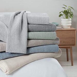 Aston & Arden Chenille Throw Blanket - 100% Ringspun Cotton All Season, Luxury Hotel Quality, Soft on Skin, Breathable, Heavyweight 400 GSM for Bed, Sofa, and Chair, King, Fog Grey