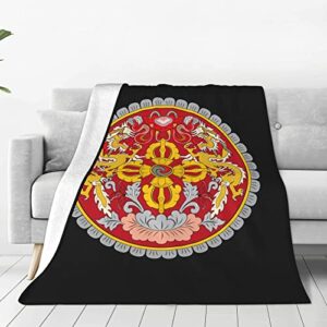 emblem of bhutan blanket throw bedding room decor flannel blankets for bed sofa 80″x60″