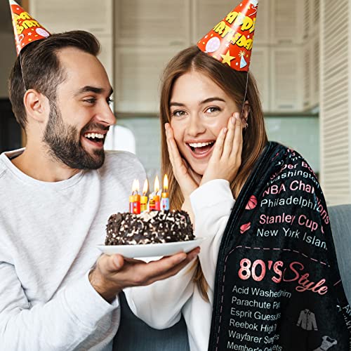 40th Birthday Decorations for Women Men,Happy 40th Birthday Gifts for Men Women,40th Birthday Gift Ideas,Great Birthday Gifts for 40 Year Old Husband Wife Dad Mom,Back in 1983 Throw Blanket Rose Gold