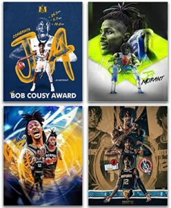 ja morant art posters, inspirational basketball wall art, fun ja morant wall art for man cave boys room decor, memphis grizzlies, motivational sports canvas art prints, set of 4 (8″x10″ unframed)