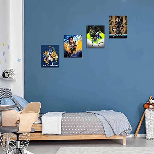 Ja Morant Art Posters, Inspirational Basketball Wall Art, Fun Ja Morant Wall Art for Man Cave Boys Room Decor, Memphis Grizzlies, Motivational Sports Canvas Art Prints, Set of 4 (8"x10" Unframed)