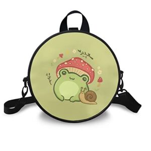 xixirimido cute frog mushroom backpack purse for women snail flower mini shoulder satchel knapsack wallet daypack messenger work shopping