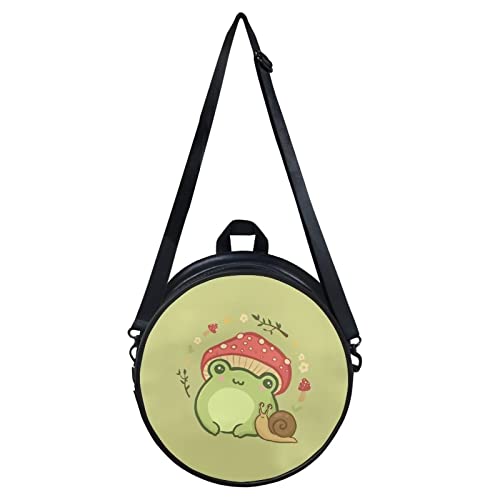xixirimido Cute Frog Mushroom Backpack Purse for Women Snail Flower Mini Shoulder Satchel Knapsack Wallet Daypack Messenger Work Shopping