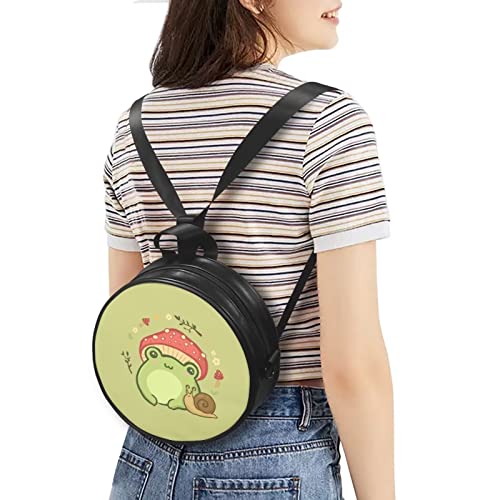 xixirimido Cute Frog Mushroom Backpack Purse for Women Snail Flower Mini Shoulder Satchel Knapsack Wallet Daypack Messenger Work Shopping