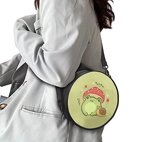 xixirimido Cute Frog Mushroom Backpack Purse for Women Snail Flower Mini Shoulder Satchel Knapsack Wallet Daypack Messenger Work Shopping