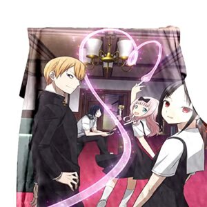 Household Soft Cartoon Anime Kaguya-sama Love is War Kaguya Shinomiya Printed Plush Flannel Fleece Throw Blanket Towel Blanket for Couch,80"x60"