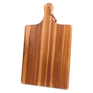 homexcel acacia wood cutting board for kitchen,cutting board with handle,chopping board 17″x11″for meat, cheese, bread, vegetables,fruits and more
