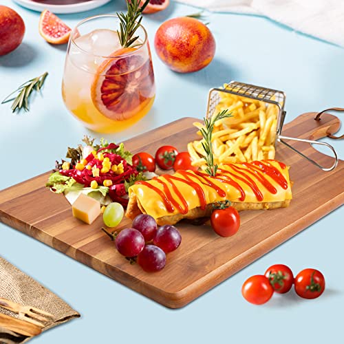 HOMEXCEL Acacia Wood Cutting Board for Kitchen,Cutting Board with Handle,Chopping Board 17"X11"for Meat, Cheese, Bread, Vegetables,Fruits and More