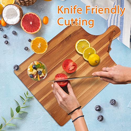 HOMEXCEL Acacia Wood Cutting Board for Kitchen,Cutting Board with Handle,Chopping Board 17"X11"for Meat, Cheese, Bread, Vegetables,Fruits and More