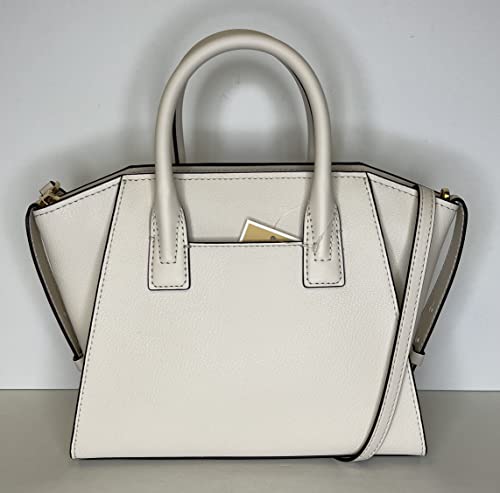 Michael Kors MICHAEL Michael Kors Avril Small Logo Top-Zip Satchel bundled with Trifold Wallet Purse Hook (Lt Cream)