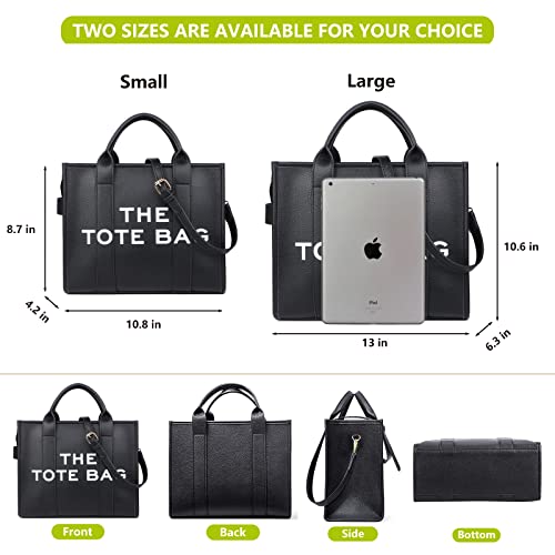 Taiuloo The Tote Bag for Women, Leather Handbag Tote Purse with Zipper, Women's Shoulder Bag Crossbody Bag for Office, Travel