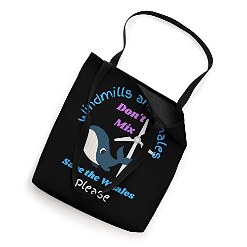 Save the Whales from Windmills in the Sea & Ocean Design Tote Bag