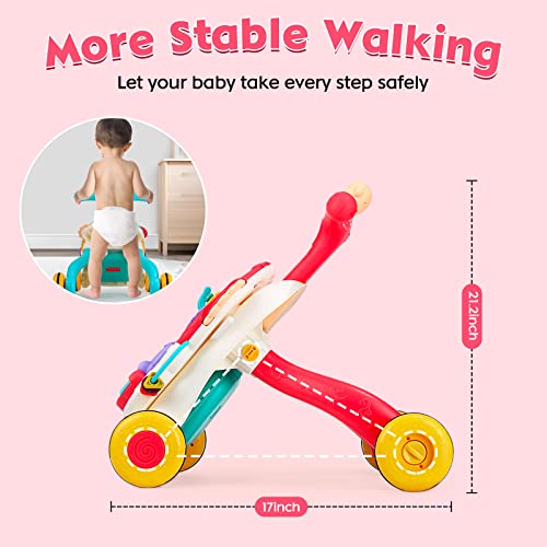 Baby Sit-to-Stand Walker,Toddler Entertainment Table Activity Center Early Perschool Education Toy,Baby Push Walker for Boy Girl 10 Months +