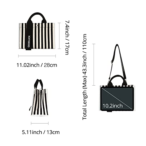 Canvas Tote Bag for Women Mom Teen Girl Friend Birthday New Year Back to School Beach Fashionable Cute design (BLACK)