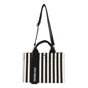 Canvas Tote Bag for Women Mom Teen Girl Friend Birthday New Year Back to School Beach Fashionable Cute design (BLACK)