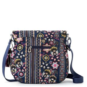 Sakroots Foldover Bag in Eco-Twill, Multifunctional Purse with Adjustable Strap & Zipper Pockets, Sustainable & Durable Design, Navy Tapestry World