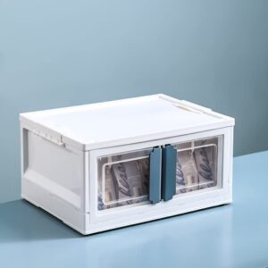 cube folding storage boxes with lids (blue)
