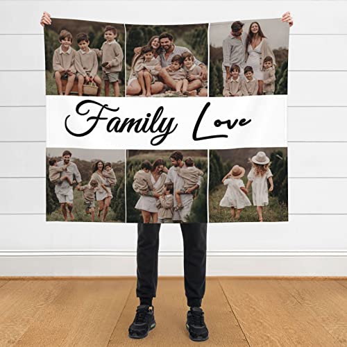 Ivarunner Personalized Family Throw Blanket,Blanket, Travel/Home/Bed/Sofa/Couch/Tapestry,Gifts for Family/Women/Mom/Adults,Home Decor,60"X50"