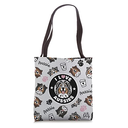 I love Australian Shepherd- I Love Aussies Dog Tote Bag