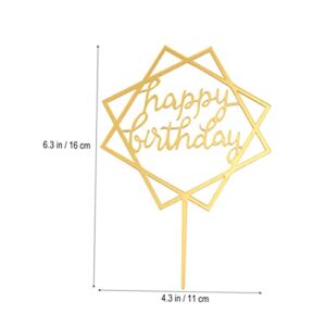 Abaodam 12 pcs Cuake Gold Insert Sweet Delicate Dessert Mirror Glitter Picks Baby Flags Double-sided or Decorations Decorative for Birthday Fruit Adults Party Ornaments Wedding Toppers