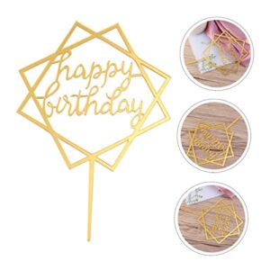 Abaodam 12 pcs Cuake Gold Insert Sweet Delicate Dessert Mirror Glitter Picks Baby Flags Double-sided or Decorations Decorative for Birthday Fruit Adults Party Ornaments Wedding Toppers