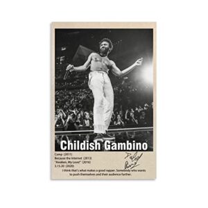 minag rapper childish gambino aesthetic vintage posters poster decorative painting canvas wall art living room posters bedroom painting 12x18inch(30x45cm)