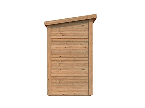 Leisure Season Urbano Lean to Shed Kit - Modern Weatherproof Outdoor Storage with Floor, Doors, Plexiglass Windows, Pent Roof Nordic Spruce Wood for Garden, Yard Medium Brown, 6'x4' (URB6X43781)