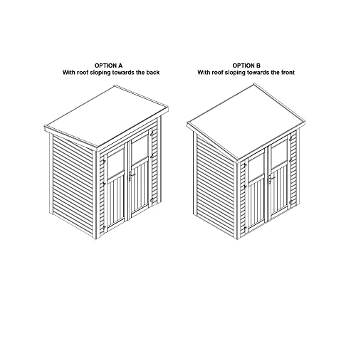 Leisure Season Urbano Lean to Shed Kit - Modern Weatherproof Outdoor Storage with Floor, Doors, Plexiglass Windows, Pent Roof Nordic Spruce Wood for Garden, Yard Medium Brown, 6'x4' (URB6X43781)