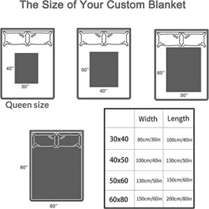 Custom Blankets with Photos Text Personalized Picture Blanket Full Size Soft Customized Flannel Throw Blanket Gifts for Birthday Christmas Family Husband Wife Mom Dad Friends