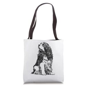 dog cavalier king charles spaniel tote bag