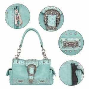 Montana West Buckle Collection Concealed Carry Purses Satchel Bag Western Purses for Women MW1088G-8085TQ