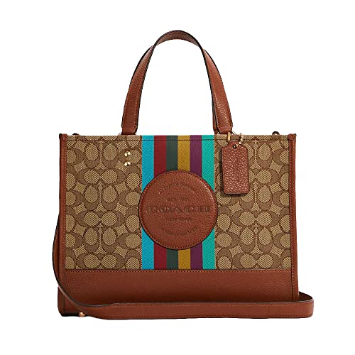 COACH Women's Dempsey Carryall (Signature Jacquard - Khaki - Redwood Multi)