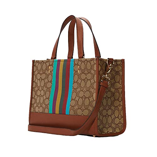 COACH Women's Dempsey Carryall (Signature Jacquard - Khaki - Redwood Multi)