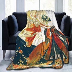 anime heaven official’s blessing flannel fleece blanket, lightweight cozy couch bed super soft and warm throw blanket