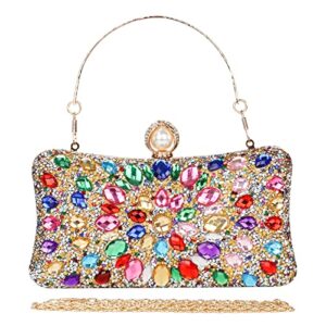 COAIMANEY Womens Sparkly Rhinestone Crystal Glitter Clutch Purse Evening Handbag Shoulder Bag for Wedding Party Prom